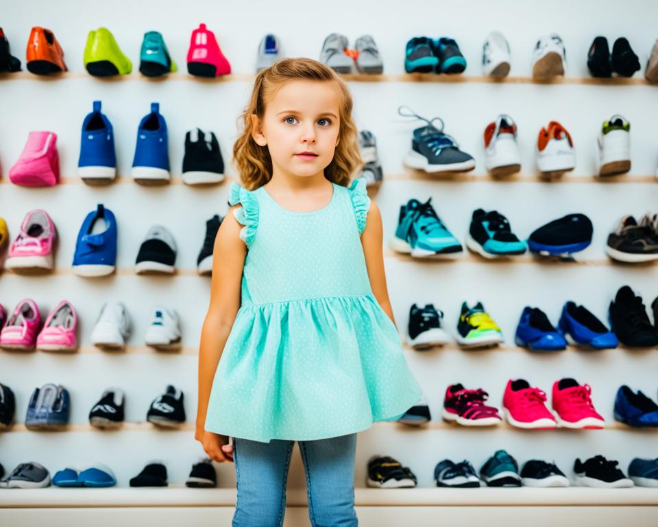Dziewczynka w sklepie z butami